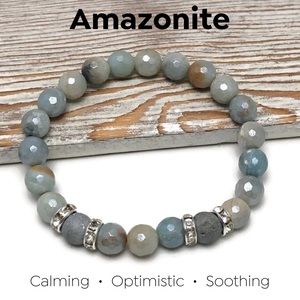 Genuine Amazonite Womens Stretch Bracelet